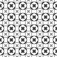 Black and white geometric seamless pattern. Hand d