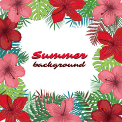 Summer background  with tropical elements