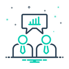 mix icon for businessman talking 
