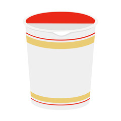カップ麺のイラスト。コンビニで売ってるインスタントラーメン。お湯を入れて約3分で出来上がり。
