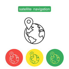 Satellite navigation outline icons set