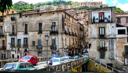 View to street in  old historical part of Cosenza, Italy. May 2012 (Cosenza Vecchia) 