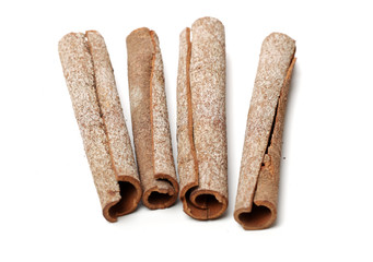 Cinnamon on a white background
