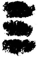 Vector brush set. Black paint strokes isolated on white background