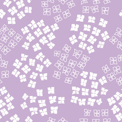 Seamless hydrangea pattern. Purple background. Vector illustration.