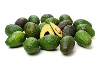 Avocado on a white background