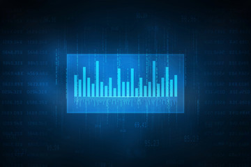 2d rendering Stock market online business concept. business Graph 