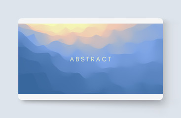 Landscape before sunset. Sunrise. Cover design template. Vector illustration for design.