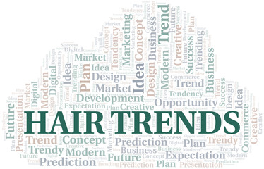 Obraz premium Hair Trends word cloud. Wordcloud made with text only.