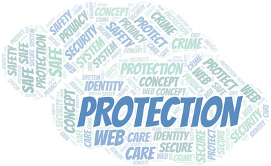 Protection word cloud. Wordcloud made with text only.