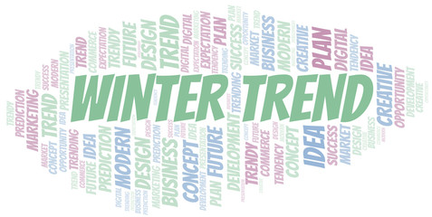 Winter Trend word cloud. Wordcloud made with text only.
