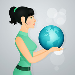 girl with world in her hands