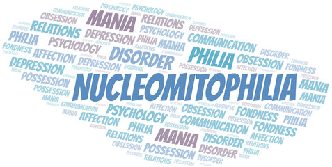 Nucleomitophilia word cloud. Type of Philia.