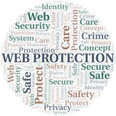 Web Protection word cloud. Wordcloud made with text only.