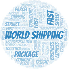 World Shipping word cloud. Wordcloud made with text only.