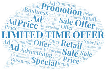 Obraz premium Limited Time Offer word cloud. Wordcloud made with text only.