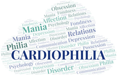 Cardiophilia word cloud. Type of Philia.