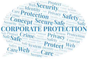 Corporate Protection word cloud. Wordcloud made with text only.