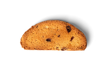 Crispy rusk isolated on white background.