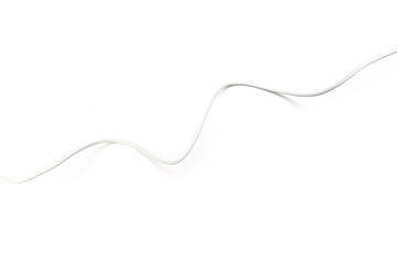 white power cable socket isolated on white background - obrazy, fototapety, plakaty