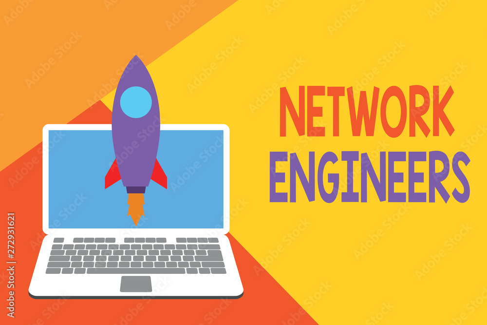 Poster text sign showing network engineers. conceptual photo technology professional skilled in computer sy