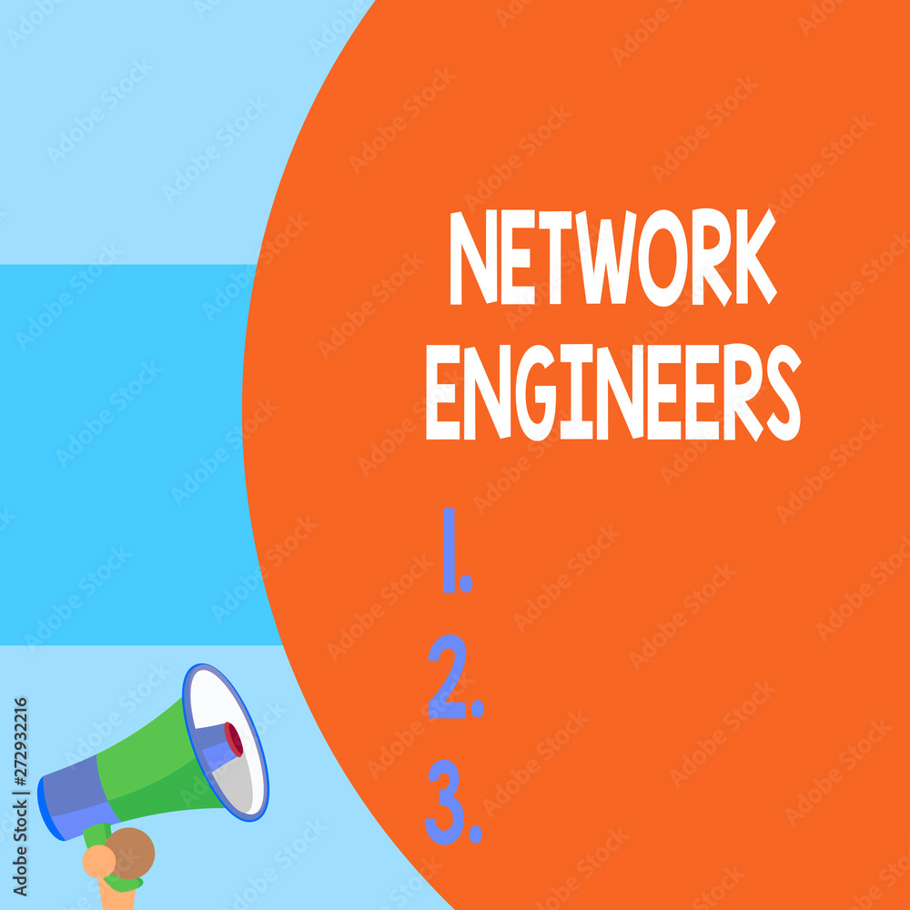 Poster handwriting text writing network engineers. concept meaning technology professional skilled in compu
