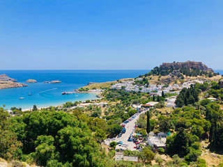 Fototapeta na wymiar Panoramic view of Lindos