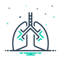 Fototapeta na wymiar mix icon for lung breath