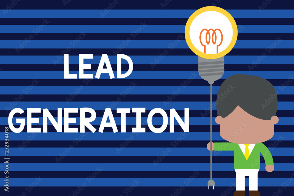 Poster writing note showing lead generation. business concept for initiation of consumer interest or enquir