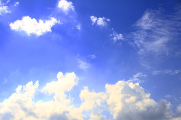 Naklejka na ściany i meble Blue sky and cloud view on chilling day.