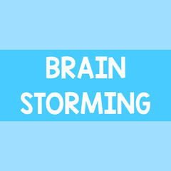 Fototapeta premium Writing note showing Brain Storming. Business concept for Stimulating creative thinking Developing new ideas Discussion Square rectangle paper sheet loaded with full creation of pattern theme