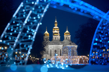  Catherine's Church in the Christmas lights
