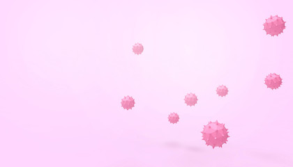 pathogenic virus Bomb , microbiology and Pathogens Concept low poly Modern pastel purple background  - 3d