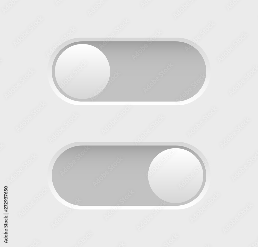 Poster toggle switch icons. elements of web design. collection of on off buttons.