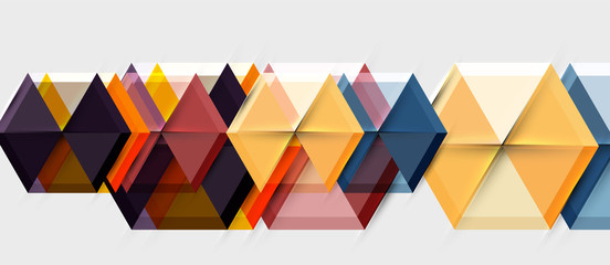 Geometric triangle and hexagon abstract background, vector illustration
