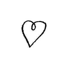 Hand drawn vector heart on white background.