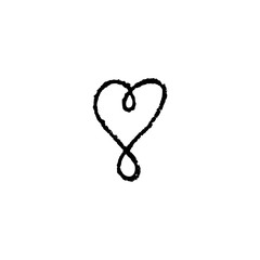 Hand drawn vector heart on white background.