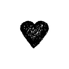 Hand drawn vector heart on white background.