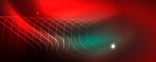 Shiny glowing design background, neon style lines, technology concept, vector