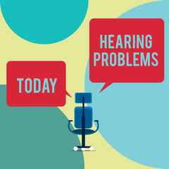 Word writing text Hearing Problems. Business photo showcasing is partial or total inability...