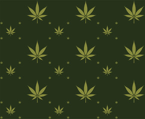Seamless marijuana cannabis pattern vector image    illustration