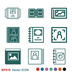 Photo album vector icon on white background.