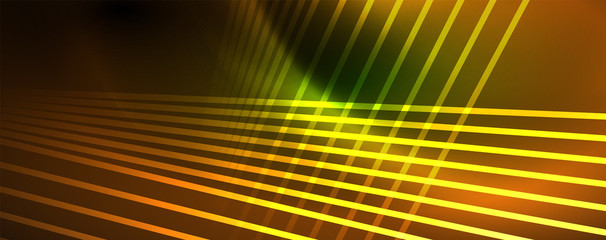 Vector neon light lines concept, abstract background