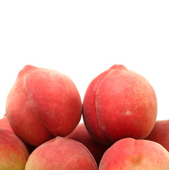 ripe peach on white background 