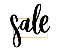 Black letters: SALE, Hand sketched Sale lettering typography. Hand drawn Sale lettering sign. Badge, icon, banner, tag, illustration