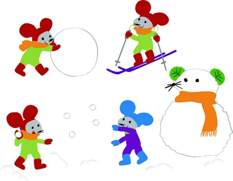 年賀素材 ネズミ 雪だるま 雪合戦 スキー イラスト Stock Vector Adobe Stock 年賀素材 ネズミ 雪だるま 雪合戦 スキー イラスト Stock Vector Adobe Stock