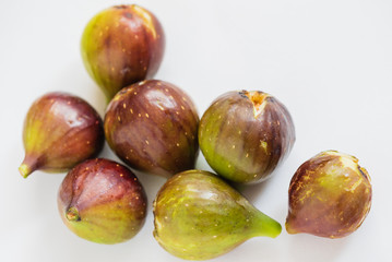fresh fruits - organic figs on the white background