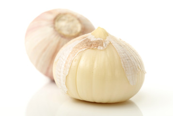 fresh garlic isolated on white background