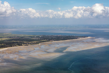 Insel Föhr, Luftbild vom Schleswig-Holsteinischen Nationalpark Wattenmeer