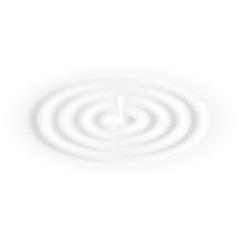 Milk splash circle waves, isolated on white background.
